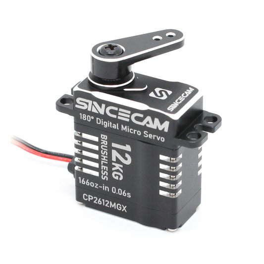Sincecam Micro servo sin escobillas de alto par de 12 kg IP66 Servos digitales impermeables Caja de aluminio con engranajes de metal Adecuado para piezas de actualización de orugas RC 1/18 1/24 (negro)